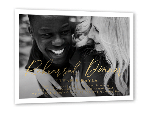 Unforgettable Dinner Rehearsal Dinner Invitation, Gold Foil, White, 5x7, Matte, Personalized Foil Cardstock, Square, White