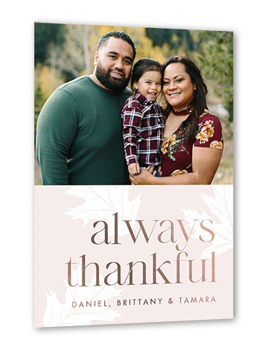 Autumn Gift Fall Greeting, Rose Gold Foil, White, 5x7, Matte, Personalized Foil Cardstock, Square, White