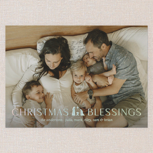 Nativity Shine Religious Christmas Card, White, Iridescent Foil, 5x7, Religious, Matte, Personalized Foil Cardstock, Square, White