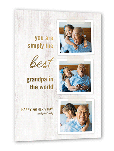 Best Grandpa Snapshots Father's Day, Beige, Gold Foil, 5x7, Matte, Personalized Foil Cardstock, Square