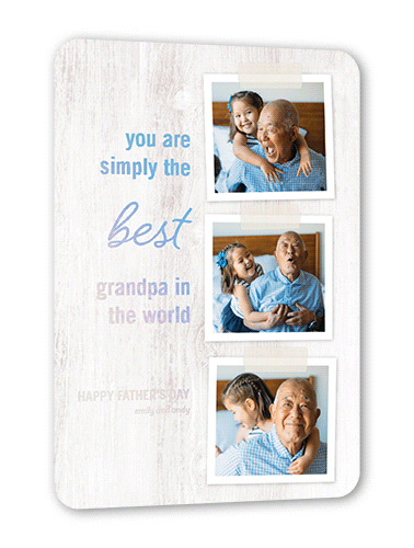 Best Grandpa Snapshots Father's Day, Iridescent Foil, Beige, 5x7, Matte, Personalized Foil Cardstock, Rounded, Antique White