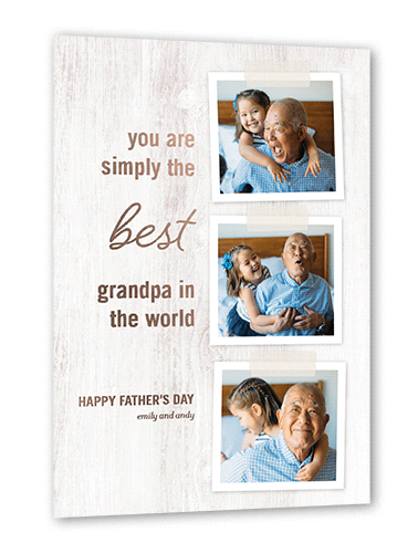 Best Grandpa Snapshots Father's Day, Beige, Rose Gold Foil, 5x7, Matte, Personalized Foil Cardstock, Square