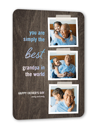Best Grandpa Snapshots Father's Day, Iridescent Foil, Brown, 5x7, Matte, Personalized Foil Cardstock, Rounded