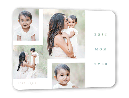 Beloved Brilliance Mother's Day, White, Iridescent Foil, 5x7, Matte, Personalized Foil Cardstock, Rounded