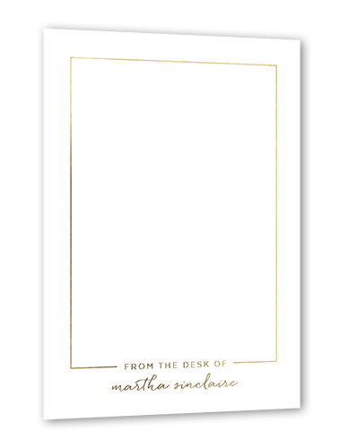 Radiant Fringe Personal Stationery, White, Gold Foil, 5x7, Matte, Personalized Foil Cardstock, Square