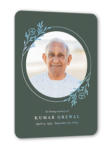 Resplendent Halo Sympathy, Green, Iridescent Foil, 5x7, Matte, Personalized Foil Cardstock, Rounded, Sage