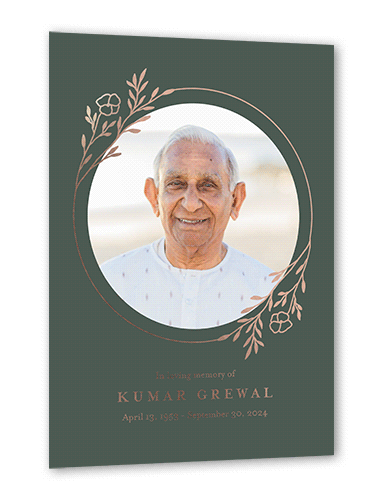 Resplendent Halo Sympathy, Green, Rose Gold Foil, 5x7, Matte, Personalized Foil Cardstock, Square, Sage