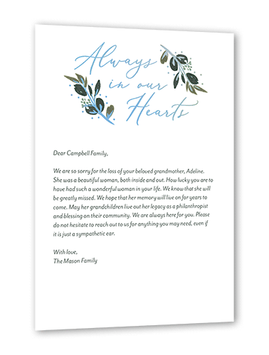 Lambent Laurel Sympathy, Iridescent Foil, White, 5x7, Matte, Personalized Foil Cardstock, Square