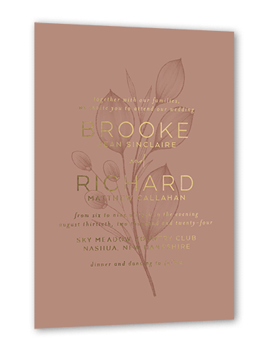 Novel Matrimony Wedding Invitation, Gold Foil, Beige, 5x7, Matte, Personalized Foil Cardstock, Square, Pueblo