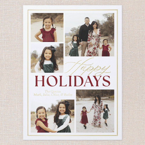 Classic Yuletide Holiday Card, White, Gold Foil, 6x8, Holiday, Matte, Personalized Foil Cardstock, Square, White