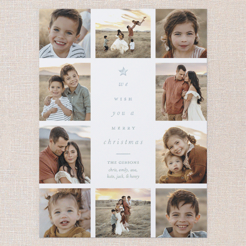 Tree Words Christmas Card, White, Iridescent Foil, 6x8, Christmas, Matte, Personalized Foil Cardstock, Square, White