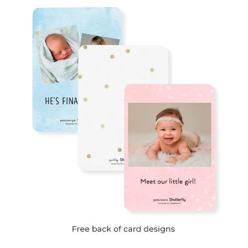 Elegant Intro Birth Announcement Petite Cards by Erin German