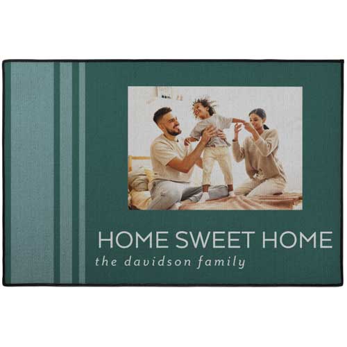 Modern Sweet Home Door Mat, Blue