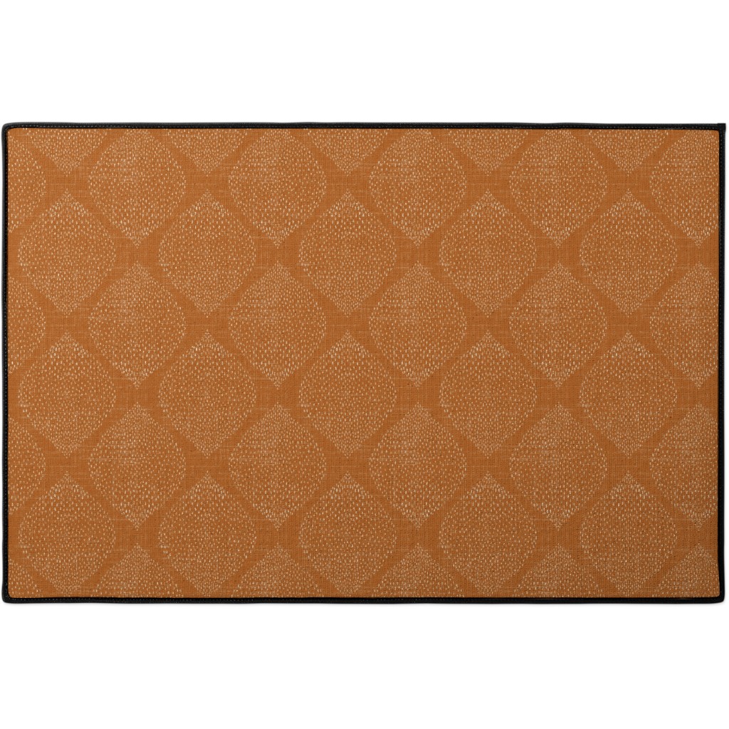 Minimalist Ogee - Burnt Orange Door Mat, Orange