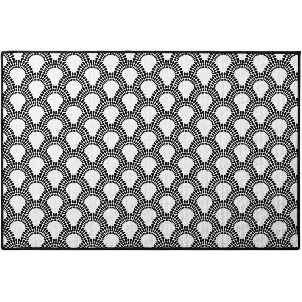 Scallops Black & White Door Mat Shutterfly