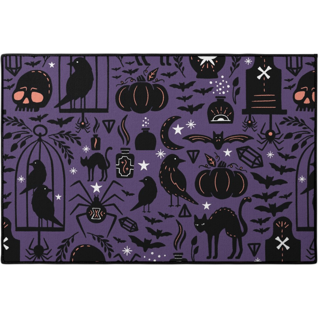 Spooky Witchcraft - Purple Door Mat, Purple