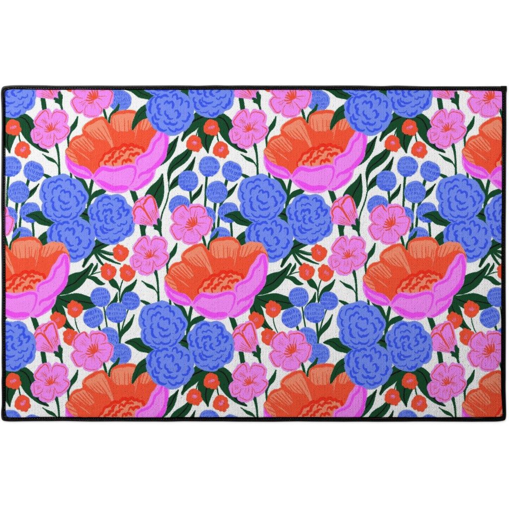 Garden Floral - Brights Door Mat, Multicolor