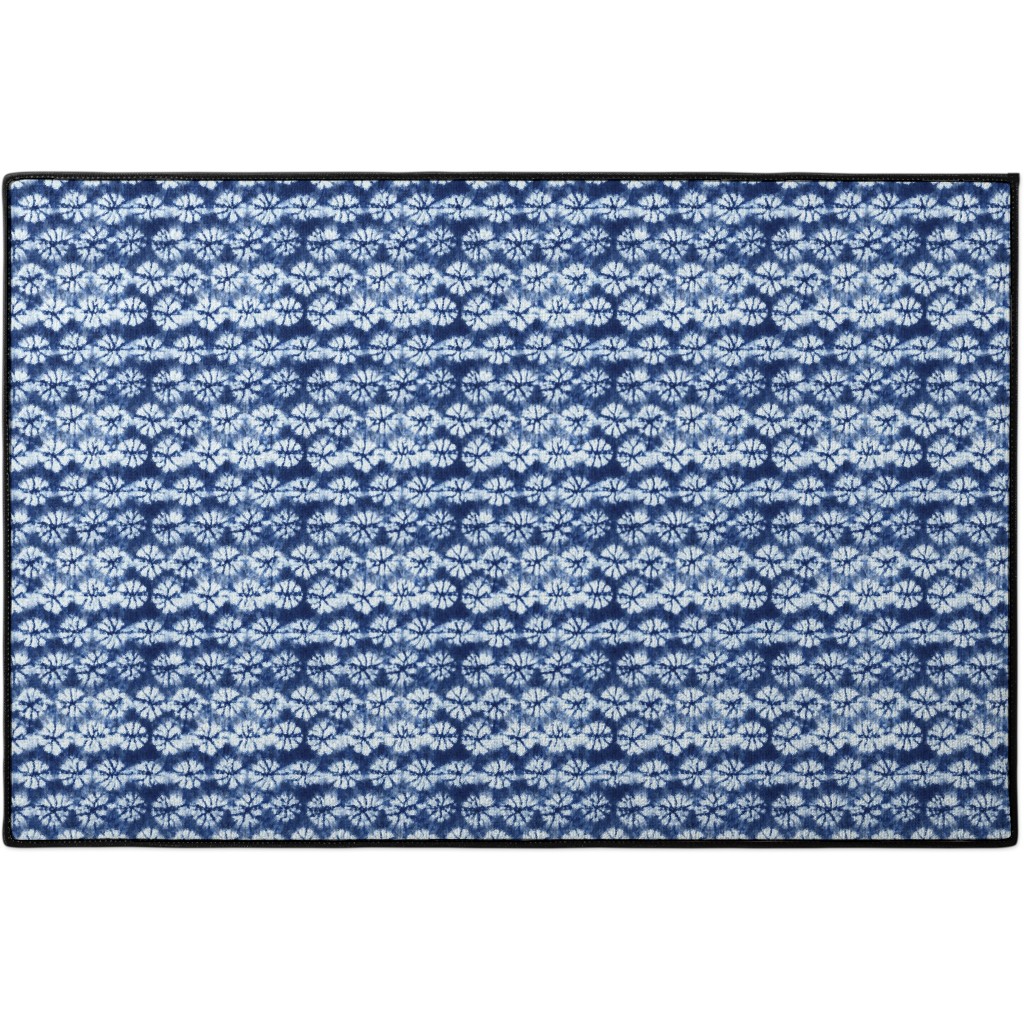 Shibori Pine - Blue Door Mat, Blue