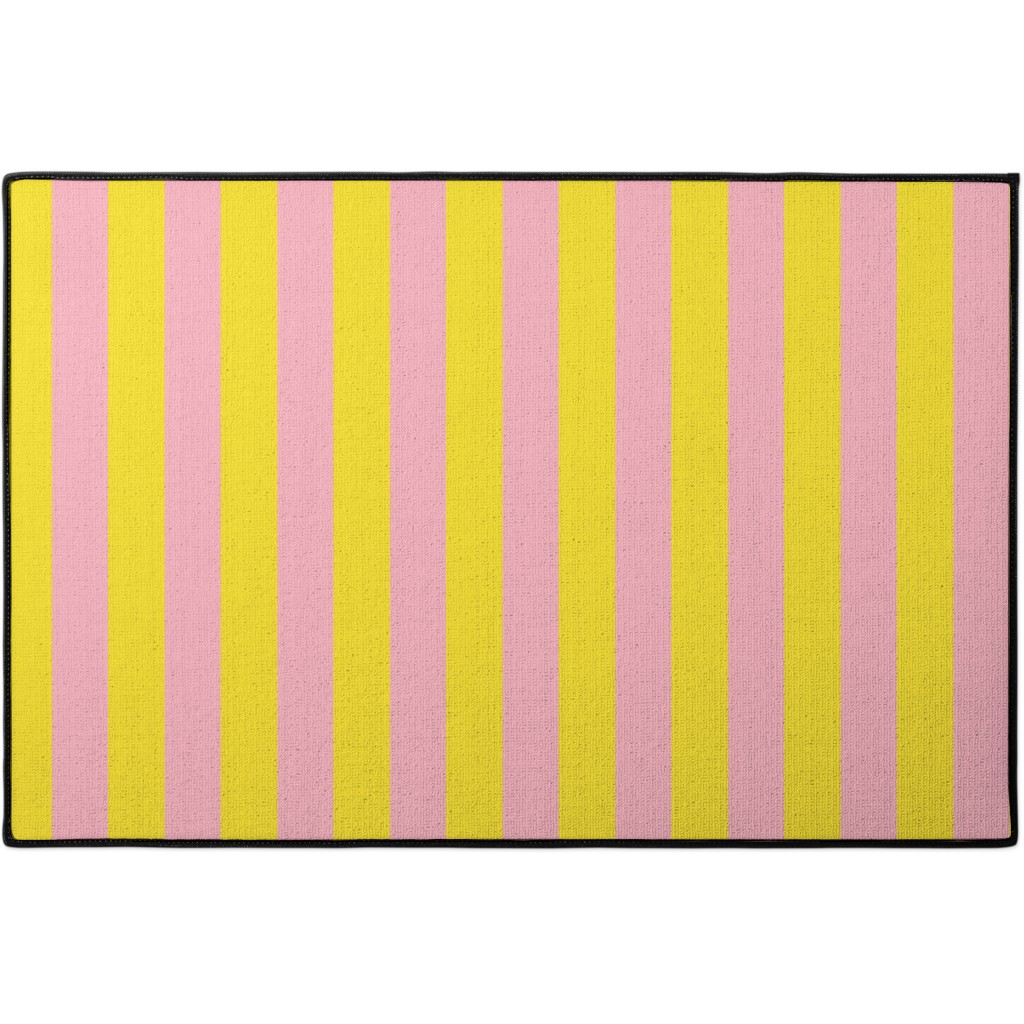 Vertical Stripes Door Mat, Pink