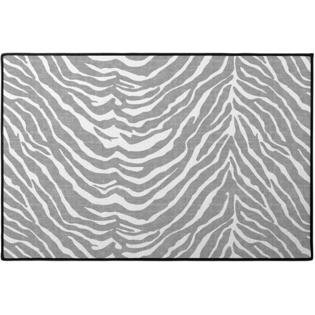 Zebra Texture - Gray Door Mat, Gray