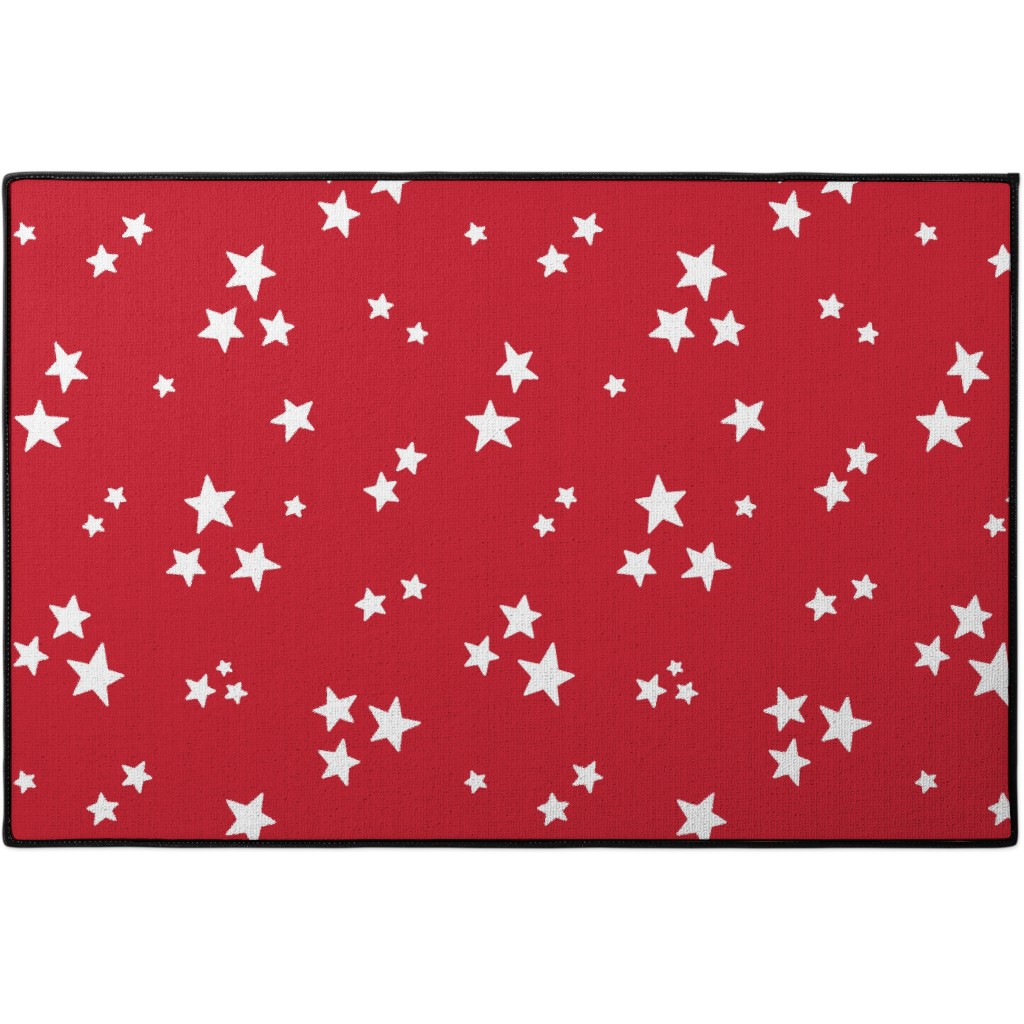 Stars Door Mat, Red