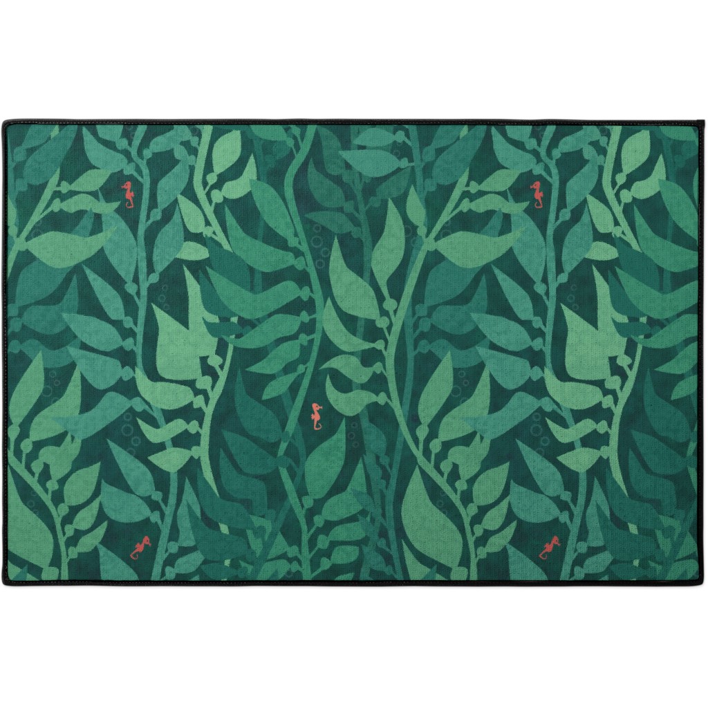Mermaid Wonderland Kelp - Green Door Mat, Green