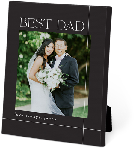 Best Dad Lines Easel Back Canvas, 5x7, No Frame, Easel Back Canvas, Gray, charcoal