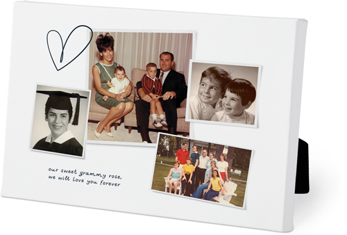 Minimalist Heart Memorial Easel Back Canvas, 5x7, No Frame, Easel Back Canvas, White, white