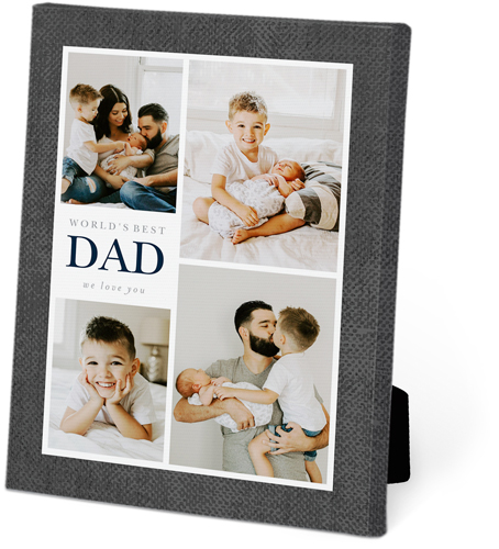 Textured Modern Dad Easel Back Canvas, 5x7, No Frame, Easel Back Canvas, Gray, charcoal