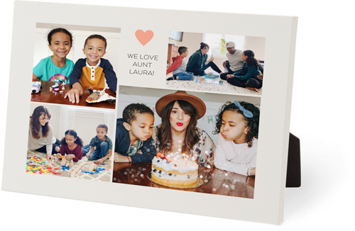 Contemporary Heart Collage Easel Back Canvas, 8x10, No Frame, Easel Back Canvas, Pink, salmon