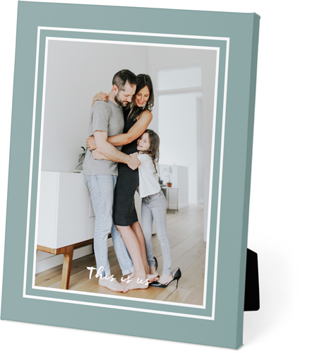 Double Border Portrait Easel Back Canvas, 8x10, No Frame, Easel Back Canvas, Blue, cedar