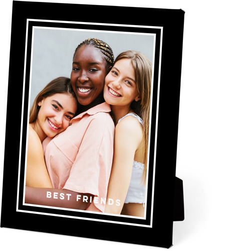 Double Border Portrait Easel Back Canvas, 8x10, No Frame, Easel Back Canvas, Blue, slate blue