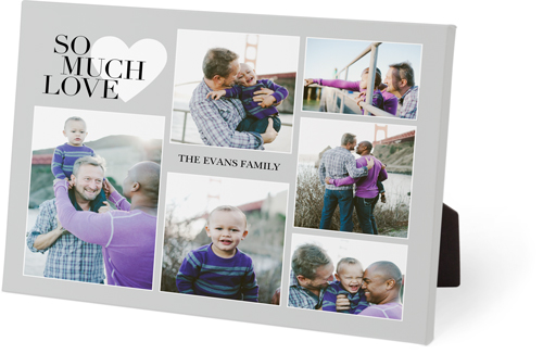 So Much Love Heart Easel Back Canvas, 8x10, No Frame, Easel Back Canvas, Gray, smoke