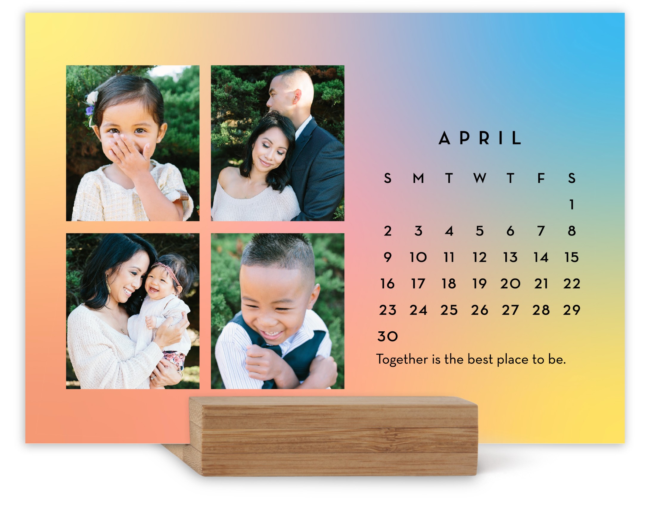 Colorful Gradients Easel Calendar by Yours Truly | Shutterfly