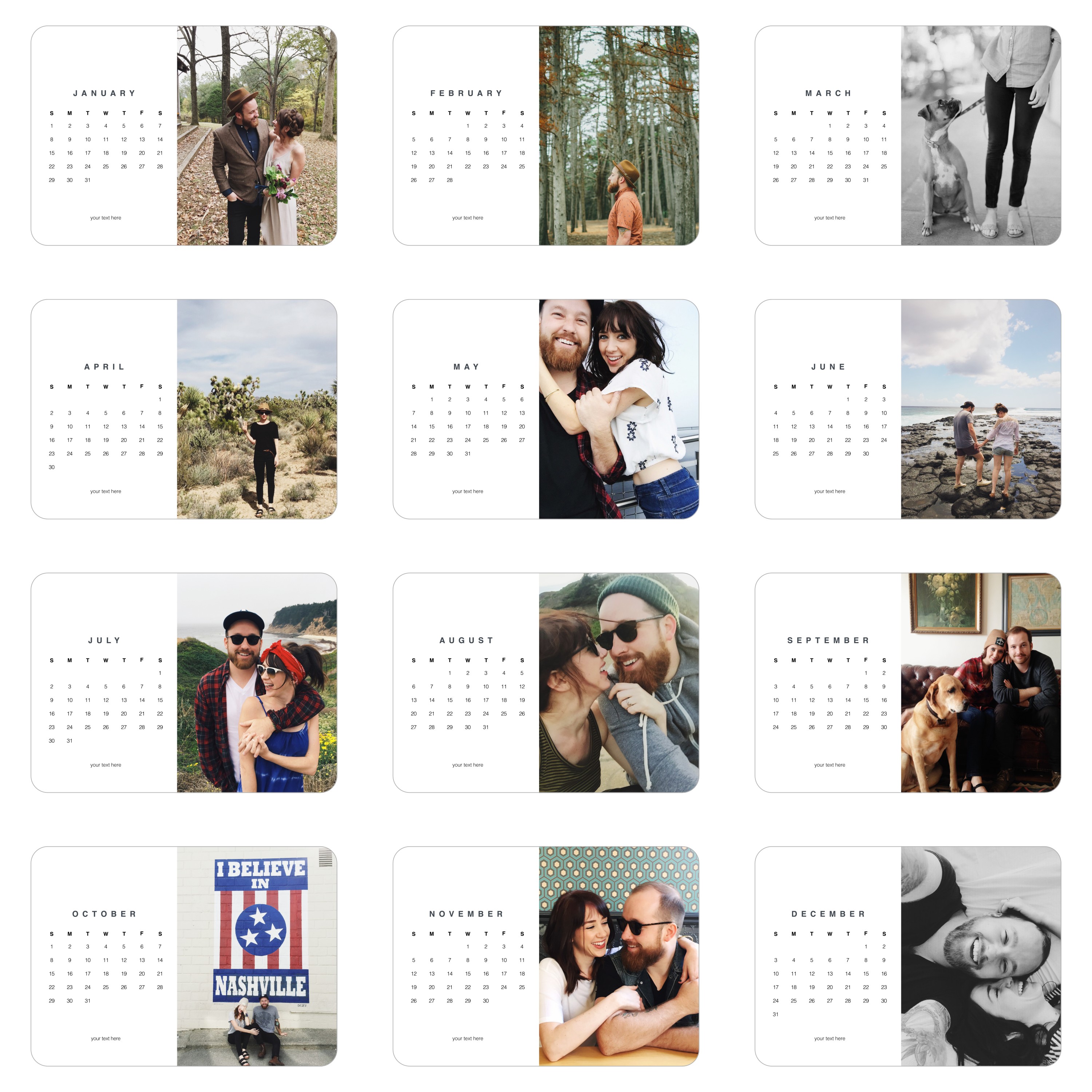 Photo Gallery Landscape Easel Calendar by Yours Truly Shutterfly