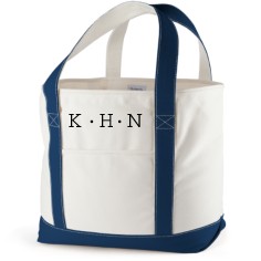 dotted monogram canvas tote bag