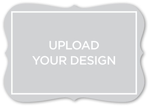 Upload Your Own Design Wedding Enclosure Card, White, Pearl Shimmer Cardstock, Bracket