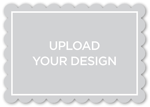 Upload Your Own Design Wedding Enclosure Card, White, Pearl Shimmer Cardstock, Scallop