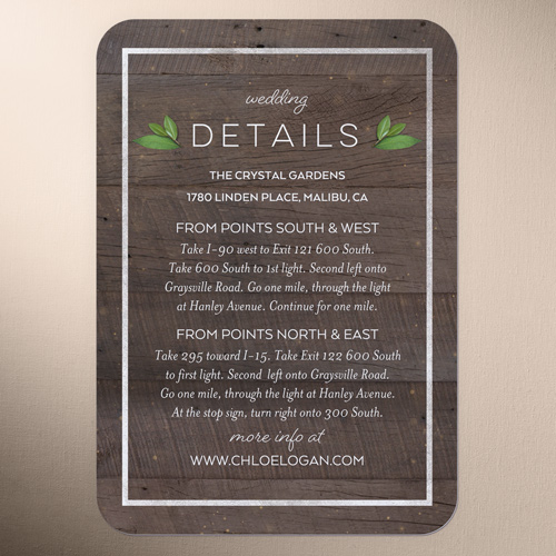 Wedding Enclosure Cards For Weekend Events