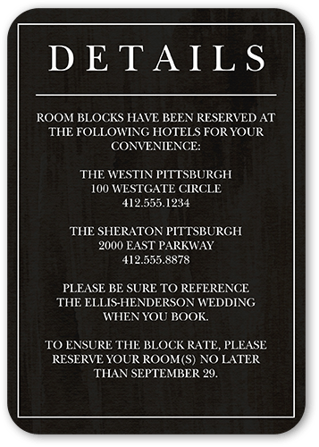Verdant Union Wedding Enclosure Card, Black, Pearl Shimmer Cardstock, Rounded