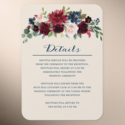 Exquisite Bouquet Wedding Enclosure Card, Beige, 100% Recycled Cardstock , Rounded