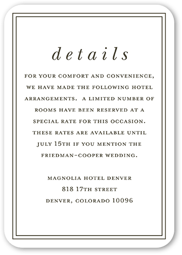 Layered Photos Wedding Enclosure Card, White, Matte, Signature Smooth Cardstock, Rounded