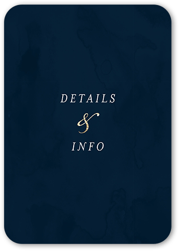 Gentle Texture Wedding Enclosure Card, Blue, Pearl Shimmer Cardstock, Rounded, Navy