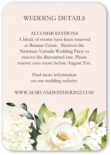 Blooming Beauty Wedding Enclosure Card, Pink, Pearl Shimmer Cardstock, Rounded