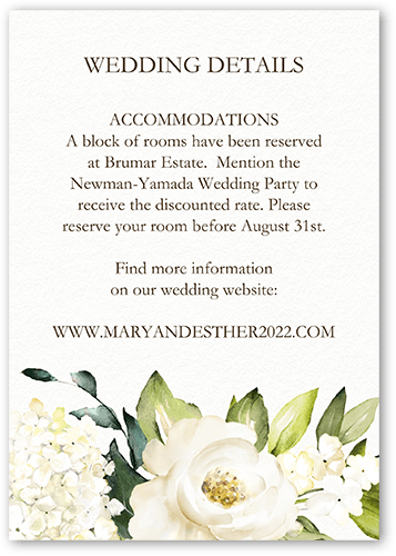 Blooming Beauty Wedding Enclosure Card, White, Matte, 100% Recycled Cardstock , Square
