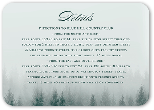 Mountain Mist Wedding Enclosure Card, Green, Pearl Shimmer Cardstock, Rounded, Seaweed