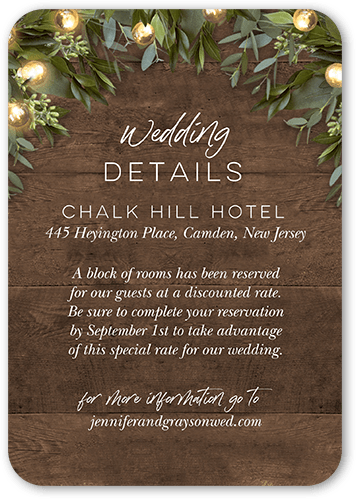 Rustic Dreams Wedding Enclosure Card, Brown, 100% Recycled Cardstock , Rounded
