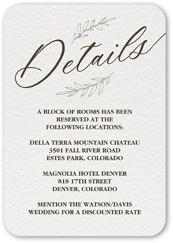 Vintage Occasion Wedding Enclosure Card, White, 100% Recycled Cardstock , Rounded