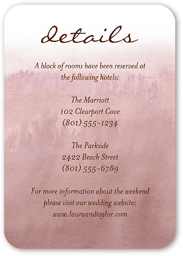 Earthy Colors Wedding Enclosure Card, Pink, 100% Recycled Cardstock , Rounded, Soft Pink
