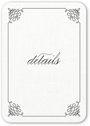 Fancy Linen Wedding Enclosure Card, White, Matte, Signature Smooth Cardstock, Rounded